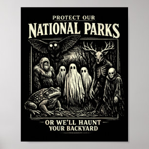 Póster Proteger parques nacionales o rondar el patio tras