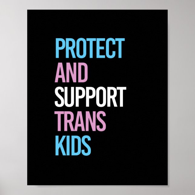 Póster Proteger y apoyar a los niños trans (Frente)