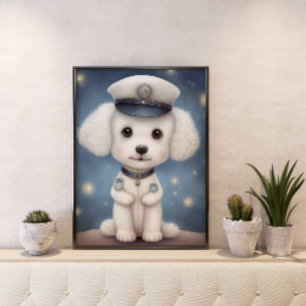 Póster Proteger y Servir: Poodle Policía de Guardia
