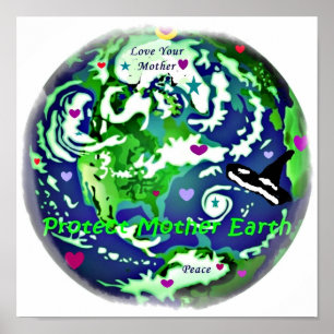 Póster Proteja el poster global de la paz de la madre