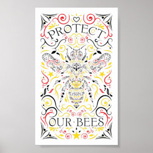 Póster proteja nuestras abejas