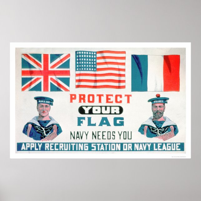 Póster Proteja su bandera - La marina lo necesita (US0214 (Frente)