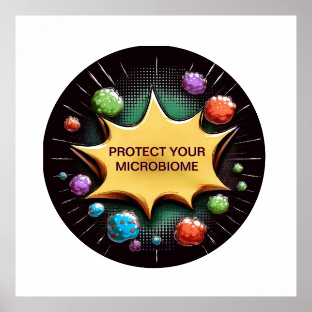 Póster Proteja Su Microbioma Probiótico Para La Salud De  (Frente)