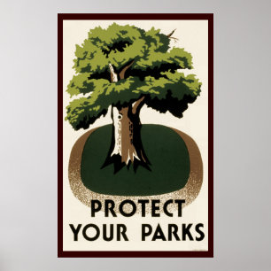 Póster Proteja sus parques