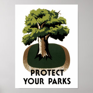 Póster Proteja sus parques