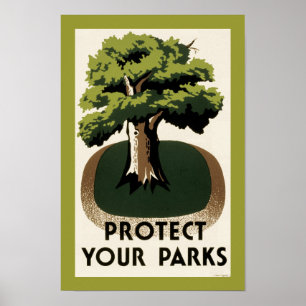 Póster Proteja sus parques