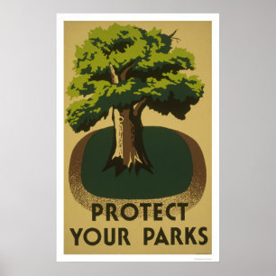 Póster Proteja sus parques WPA 1938