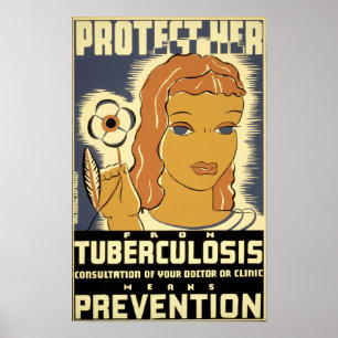 Póster Protéjala contra tuberculosis