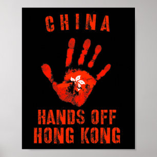 Póster Protesta China en Hong Kong frente a China resiste
