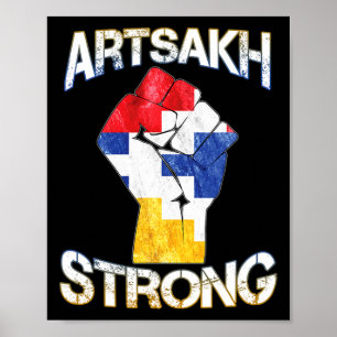 Póster Protesta con la bandera de Artsakh Armenia
