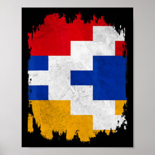 Póster Protesta con la bandera de Artsakh Armenia