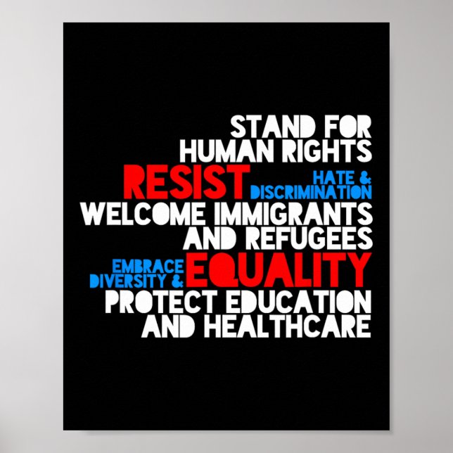 Póster Protesta contra Trump por los derechos humanos res (Frente)