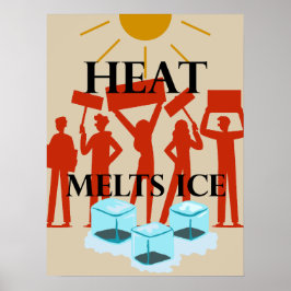 Póster Protesta El Calor Derrite el Hielo 