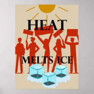Póster Protesta El Calor Derrite el Hielo
