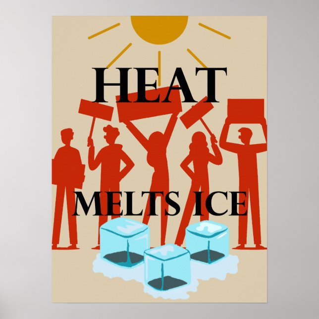 Póster Protesta El Calor Derrite el Hielo  (Frente)