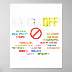 Póster Protesta Medicaid Medicare Seguridad Social