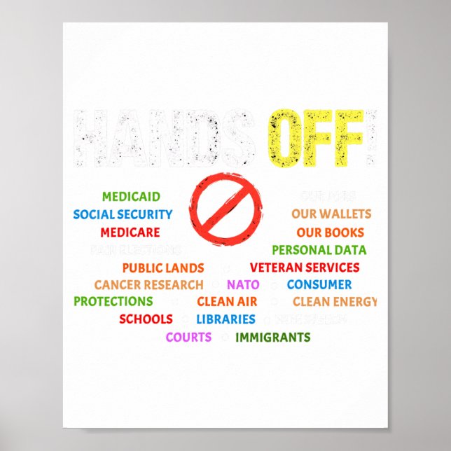Póster Protesta Medicaid Medicare Seguridad Social (Frente)