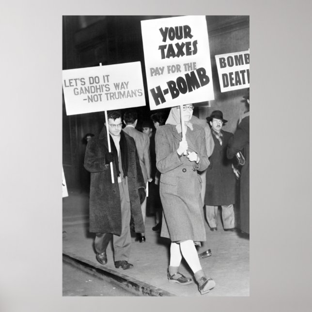 Póster Protesta pacífica de la Guerra Fría de 1950 (Frente)