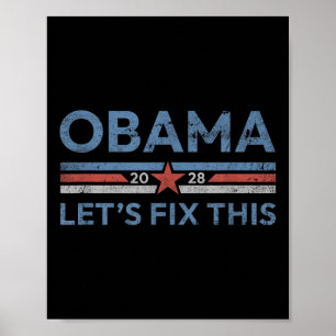 Póster Protesta política 2028 patriótica retro de Obama