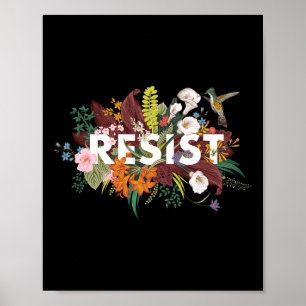 Póster Protesta política floral contra Trump