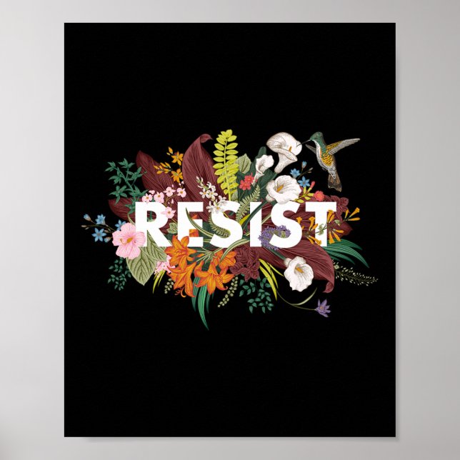 Póster Protesta política floral contra Trump (Frente)