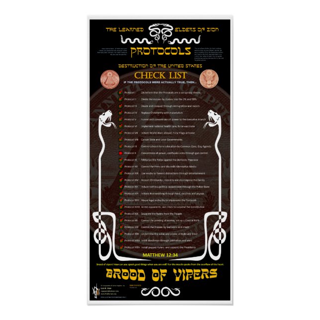 Póster Protocolos de Sión (Anverso)