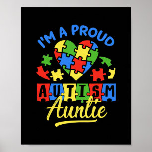 Póster Proud Autism Auntie Awareness Aunt Autistic Niece