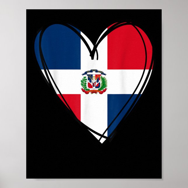Póster Proud Dominican Boy Girl Aunt Dad Mama Cool Flag H (Frente)