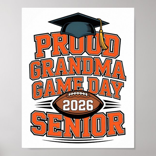 Póster Proud Grandma of a 2026 Football Senior Class Post (Frente)