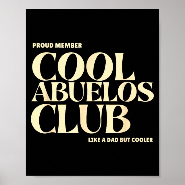 Póster Proud Member Cool Abuelos Club Like A Dad But Cool (Frente)