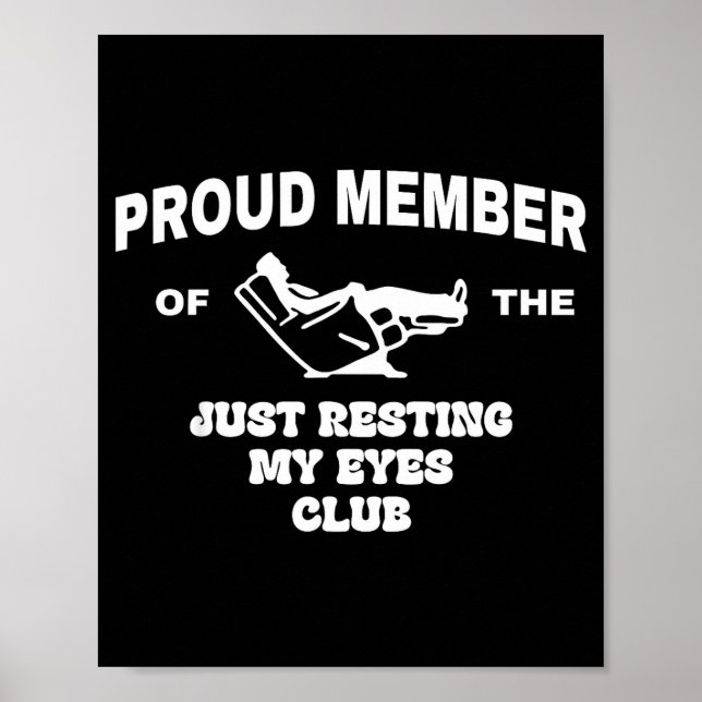 Póster Proud Member Of Just Resting My Eyes Club Dad Fath (Frente)