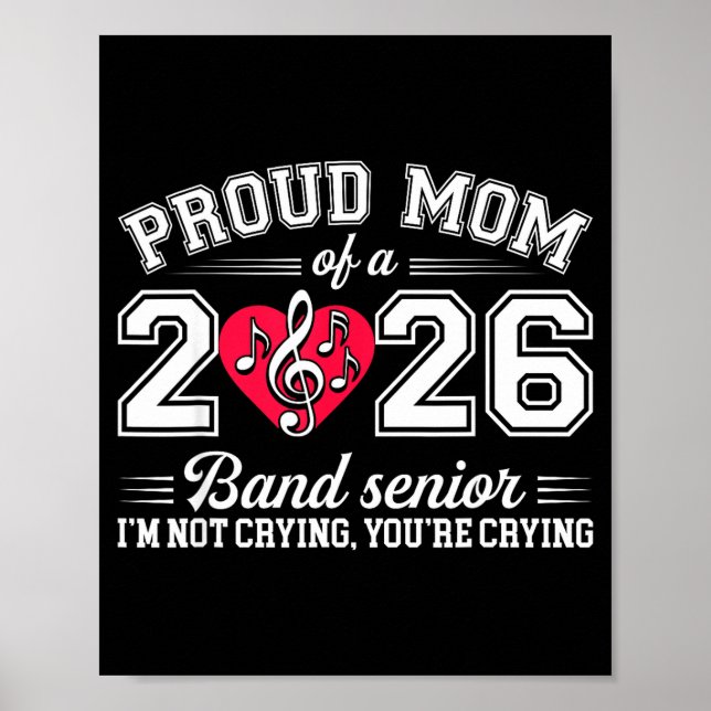 Póster Proud Mom Of A 2026 Band Senior Music Gift  (Frente)