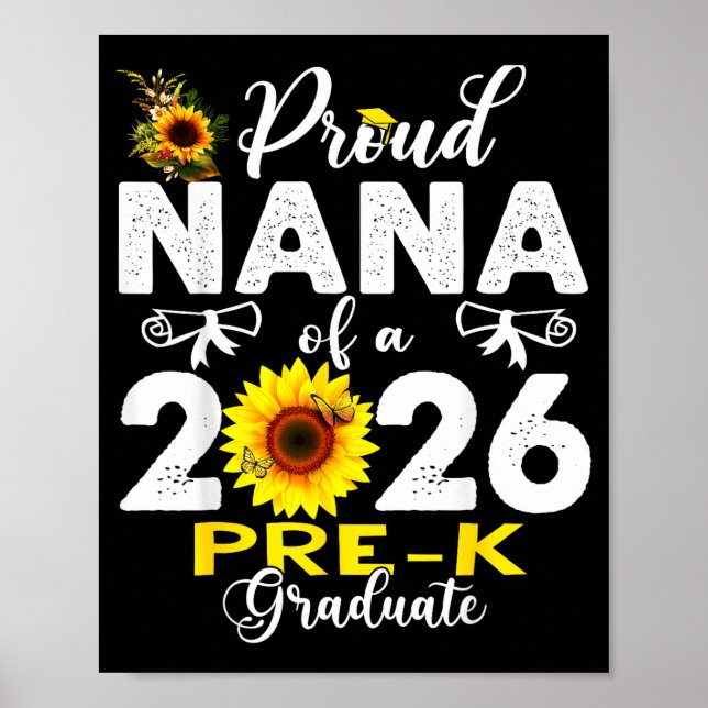 Póster Proud nana of 2026 pre-k graduate mothers day (Frente)