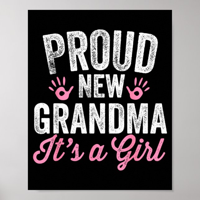 Póster Proud New Grandma It's A Girl Mother Soon To Be Mo (Frente)