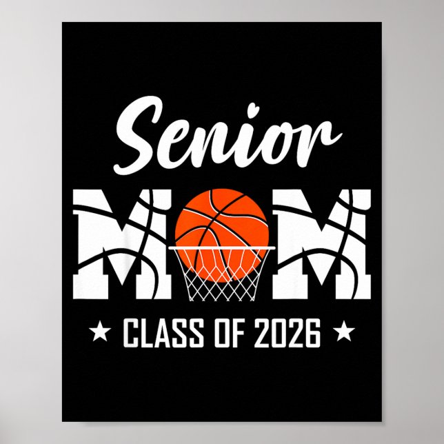 Póster Proud senior basketball mom 2026 graduation  (Frente)