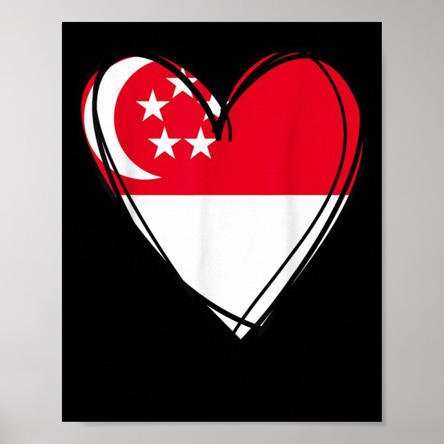 Póster Proud Singarean Boy Girl Aunt Dad Mom Singare Flag (Frente)
