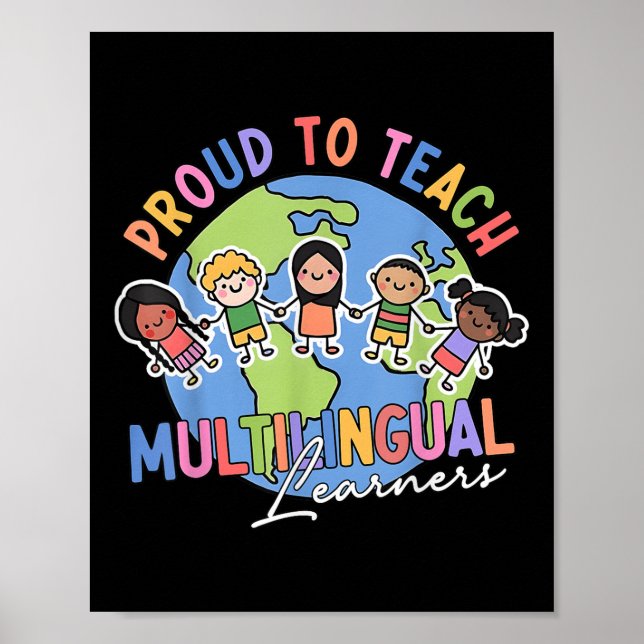 Póster Proud To Teach Multilingual Learners Back To Schoo (Frente)
