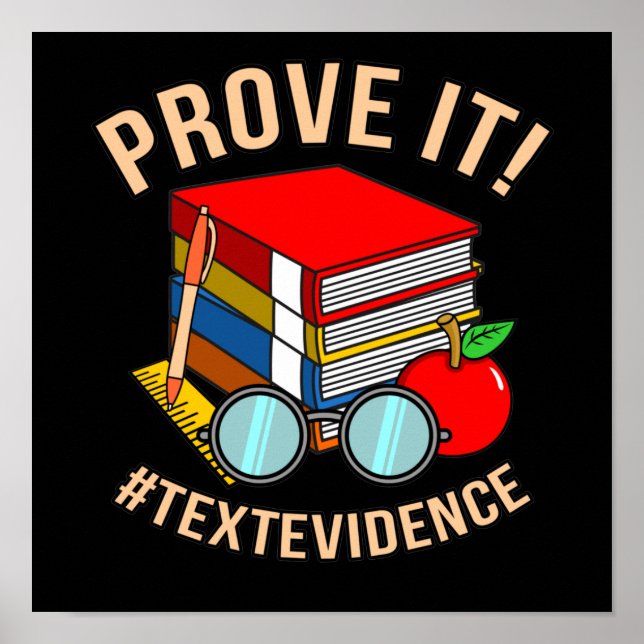 Póster Prove Text Evidence English Language Teacher (Frente)