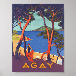 Póster Provenza Alpes Costa Azul Francia Viajes de época