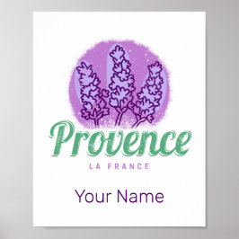 Póster Provenza Retro Lavender Riviera Francesa Francia