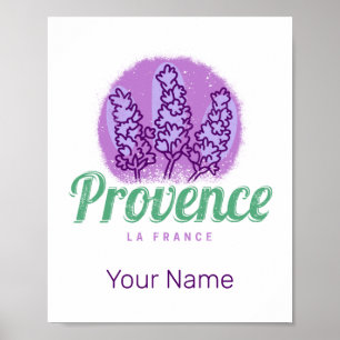 Póster Provenza Retro Lavender Riviera Francesa Francia