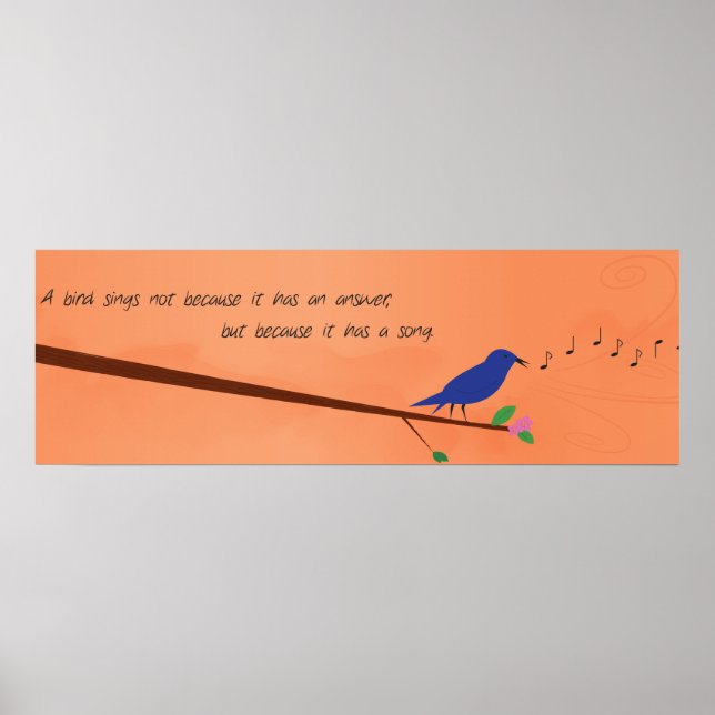 Póster Proverbio Chino - Canta De Pájaro (Frente)