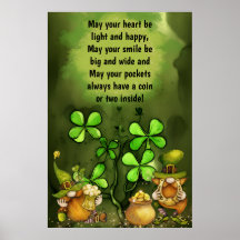 Proverbio irlandés, Clovers y Leprechaun Gnomes