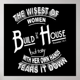 Póster Proverbios 14:1 Poster