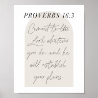 Proverbios 16:3 Guión mínimo Boho Beige Arch