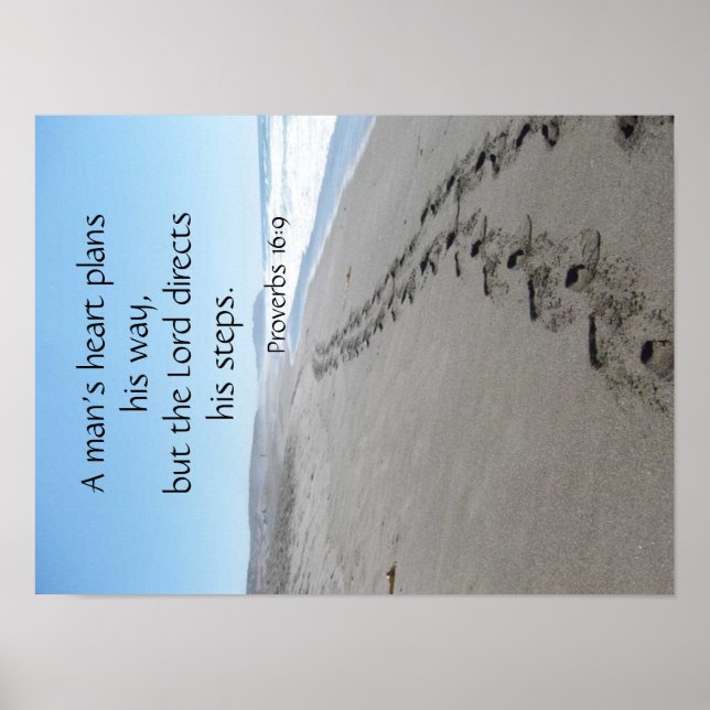 Póster Proverbios 16:9 Poster de pasos bendecidos (Frente)