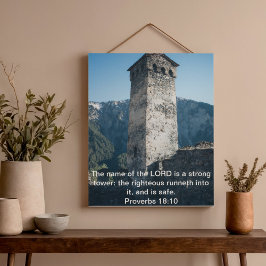 Póster Proverbios 18 fuerte Torre KJV Biblia Verse Wall A