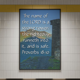 Póster Proverbios 18 Torre Fuerte2 KJV Versículo de la Bi