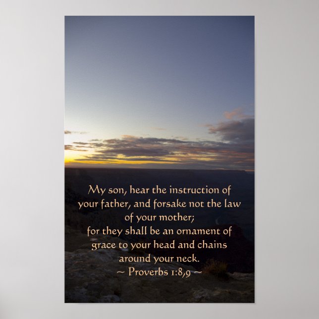 Póster Proverbios 1:8,9 Poster (Frente)