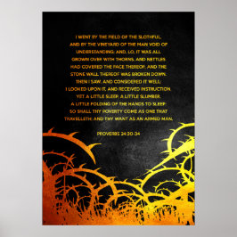 Póster Proverbios 24:30-34 Verso de la Biblia